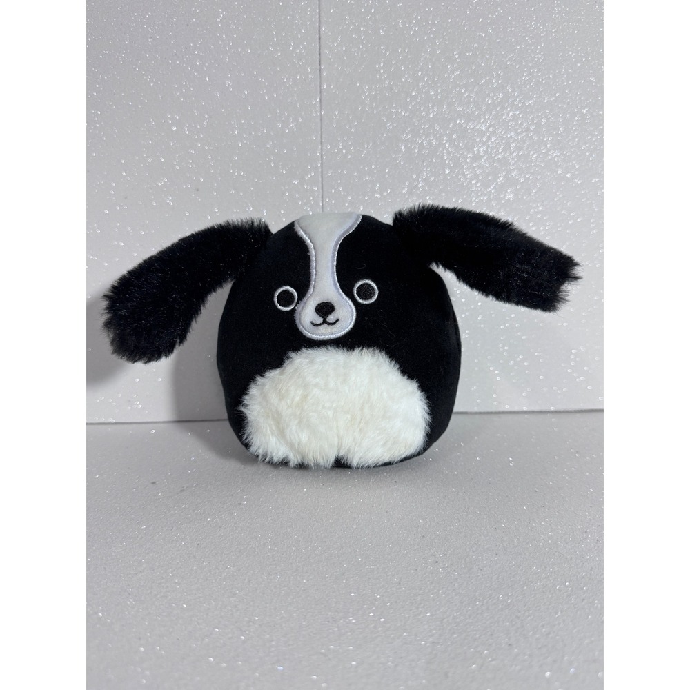 Squishmallows Fuzz-A-Mallows 5 Inch Black White Dog Plush Border Collie Spaniel